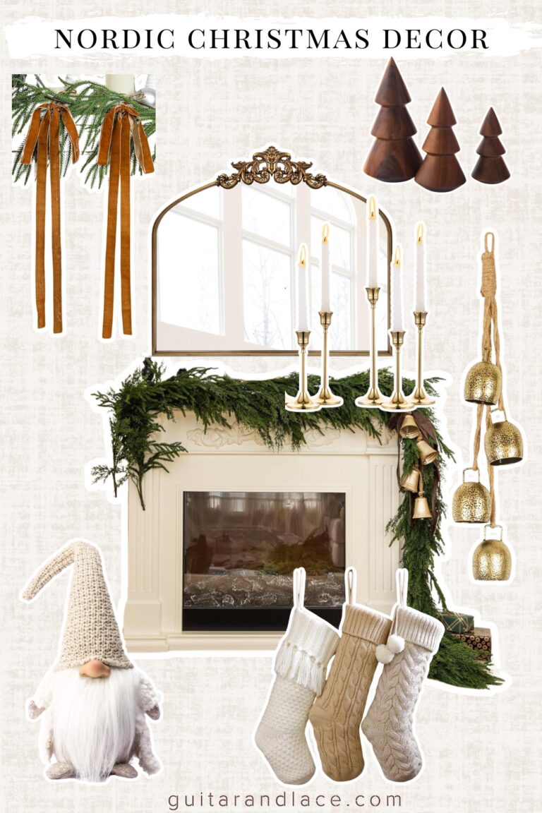 nordic christmas decor. nordic fireplace decor. scandinavian christmas decor. christmas fireplace mantel decor
