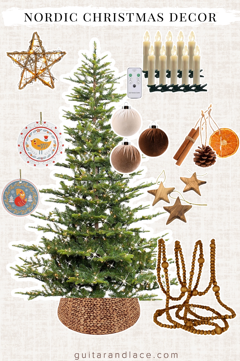 nordic christmas tree. scandinavian christmas tree. scandinavian christmas decor. minimalist christmas tree. sparse christmas tree. velvet ornaments