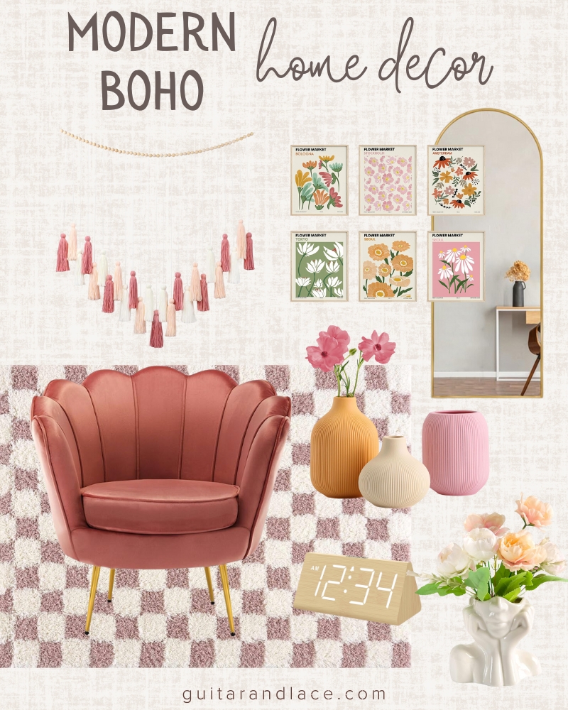 girly apartment decor. boho apartment ideas. apartment living room decor. affordable boho decor.