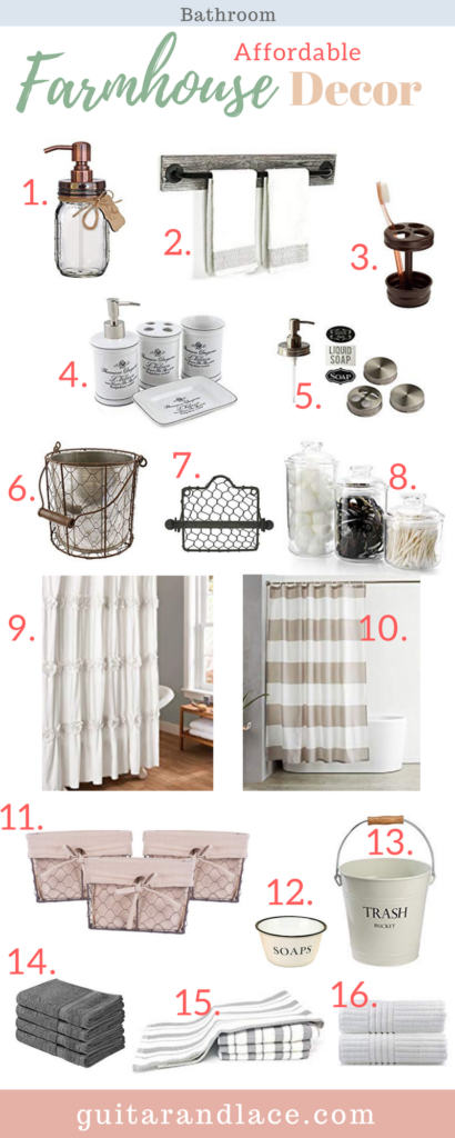 farmhouse decor, affordable farmhouse, budget, home decor, farmhouse signs, throw pillows, light fixtures, bathroom, kitchen, throw blankets, area rugs, fixer upper, #farmhousedecor #farmhouse #falldecor