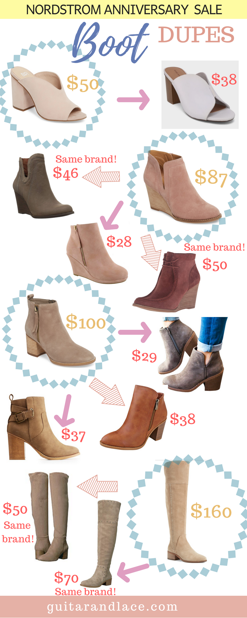 Nordstrom Anniversary Sale Dupes, shoe dupes, leopard print flats, mules, ballet flats, pointed toe, steve madden, vince camuto, dolce vita, sam edelman. Boots, booties, ankle boots, wedge booties #nordstromanniversarysale #nordstrom #fallfashion #fall #nsale #booties