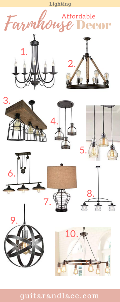 farmhouse decor, affordable farmhouse, budget, home decor, farmhouse signs, throw pillows, light fixtures, bathroom, kitchen, throw blankets, area rugs, fixer upper, #farmhousedecor #farmhouse #falldecor