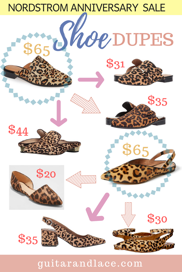 Nordstrom Anniversary Sale Dupes, shoe dupes, leopard print flats, mules, ballet flats, pointed toe, steve madden, vince camuto, dolce vita, sam edelman. #nordstromanniversarysale #nordstrom #leopardprint #leopardflats