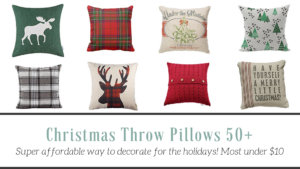 Christmas throw pillow, plaid throw pillow, buffalo check, holiday, reindeer, decor