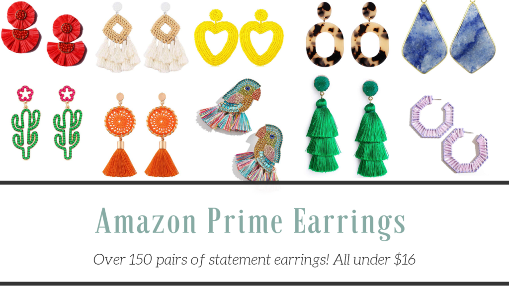 prime day, statement earrings, amazon jewelry, amazon prime day, amazon statement earrings, amazon earrings, baublebar dupes, baublebar sale, red statement earrings, raffia earrings, rattan earrings, cactus earrings, bird earrings, heart earrings, tassel earrings, tortoise shell earrings, druzy stone earrings, hoop earrings, boho earrings