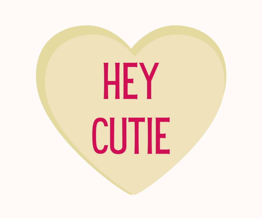 hey cutie valentine's day widget