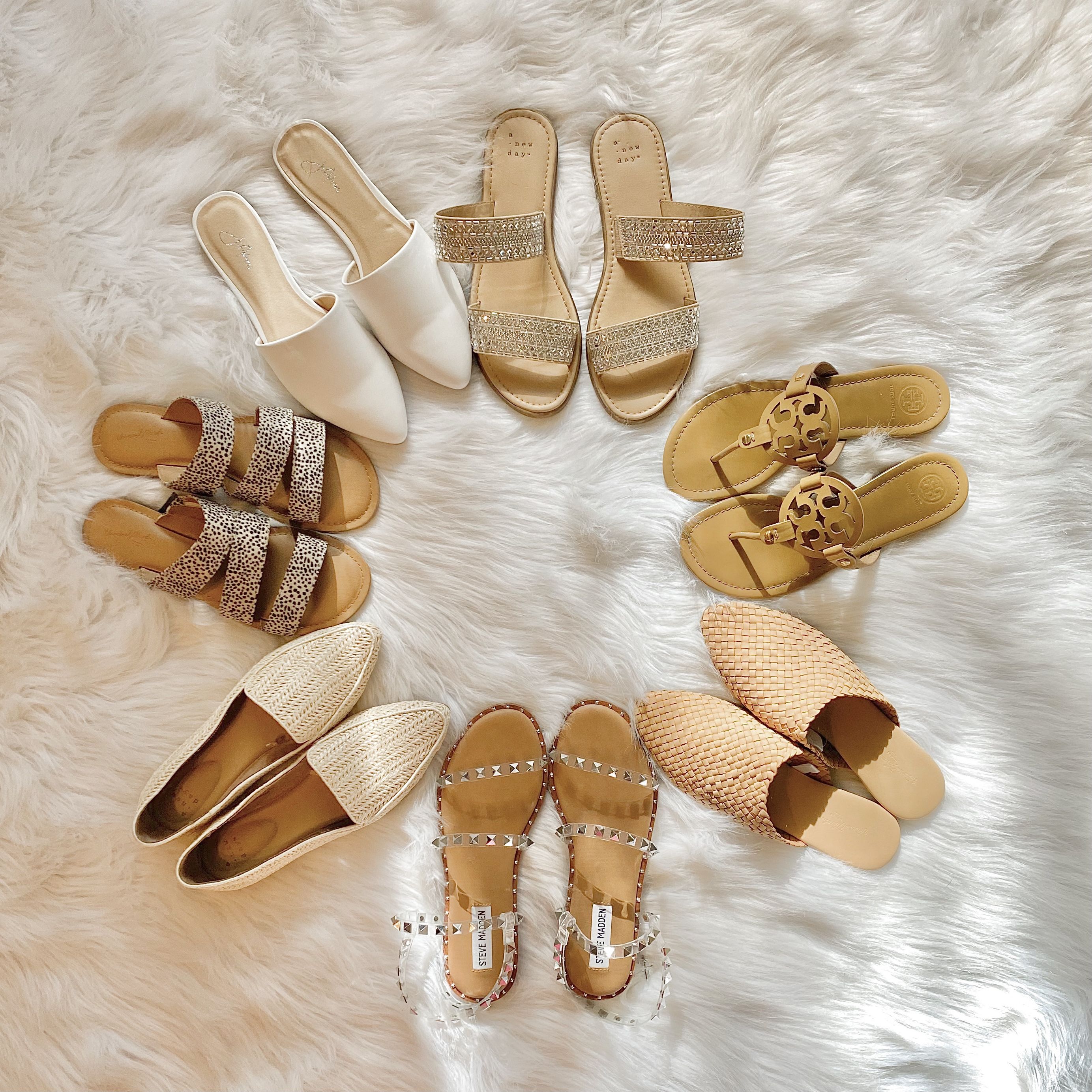 Spring Shoes, target woven mules, flats, amazon shoes, steve madden travel clear studded sandals 