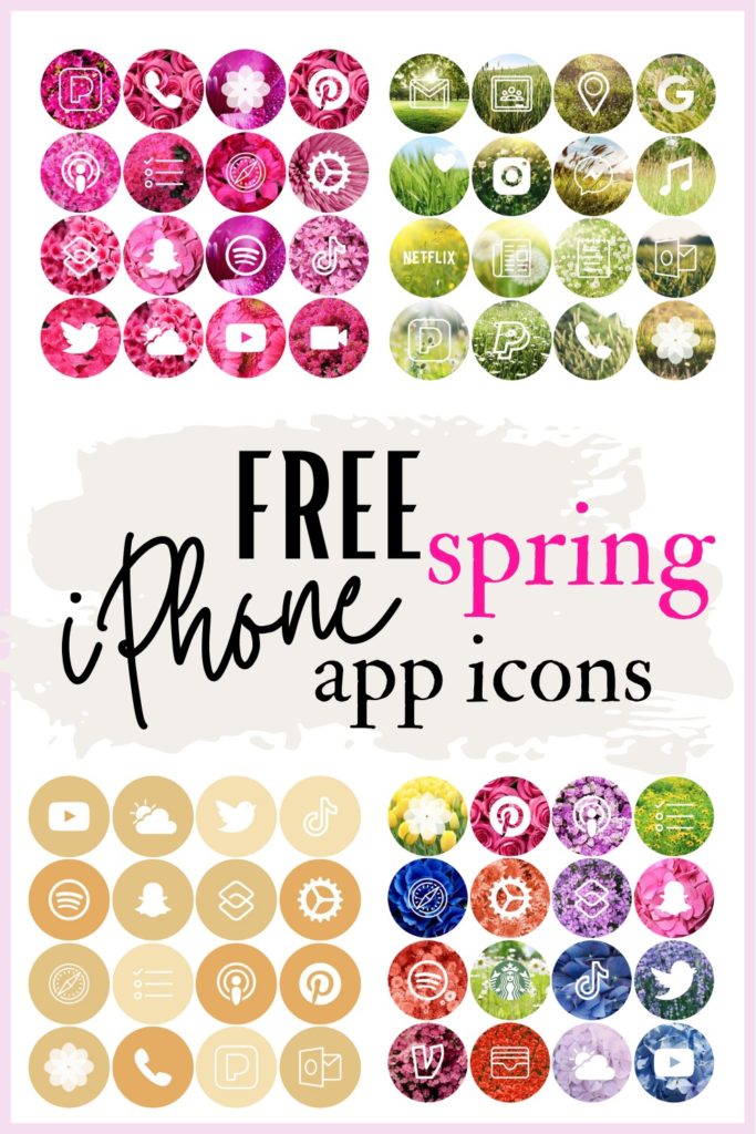spring iphone app icons, pink ios 14 app icons, easter ios14 icons