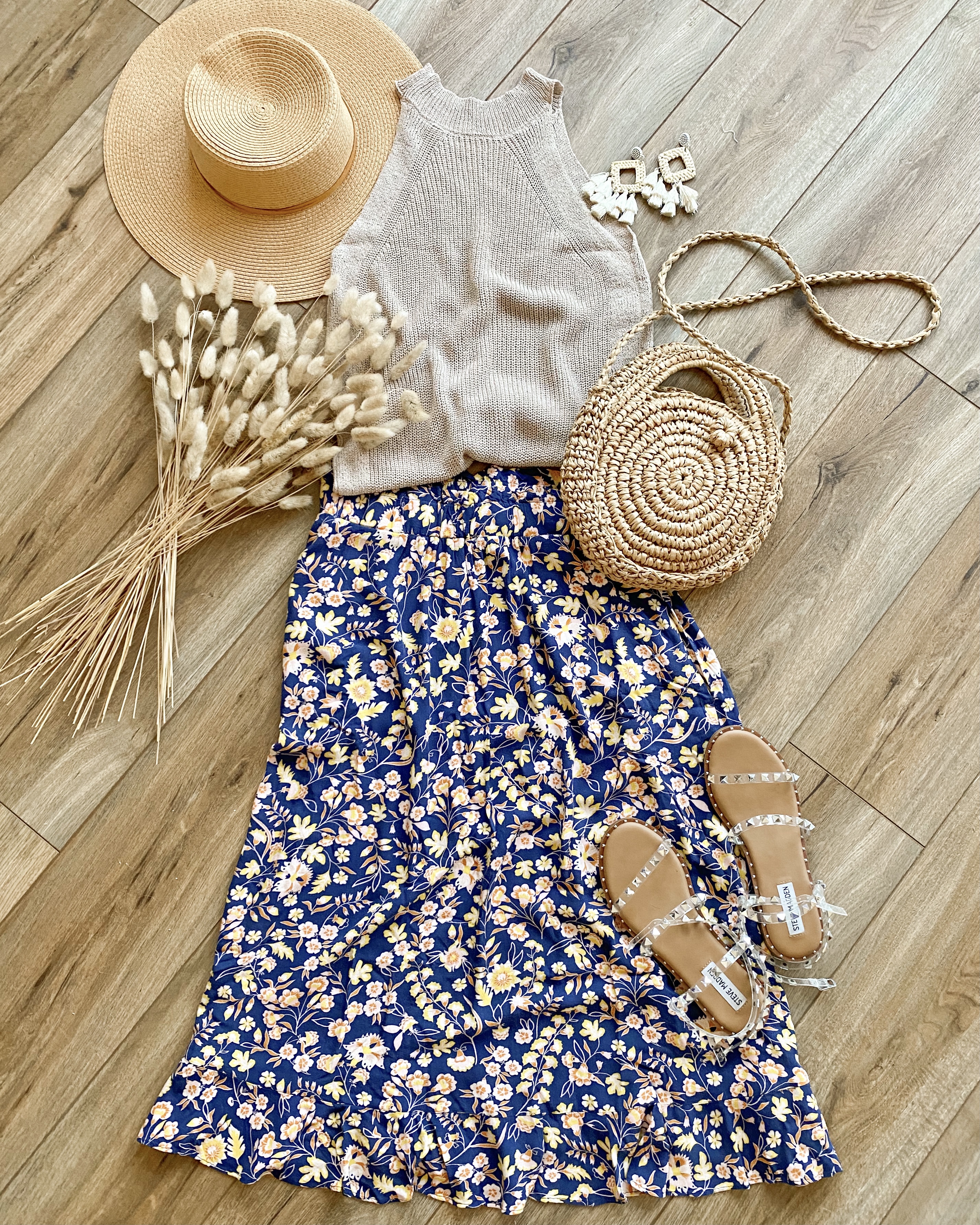 summer dresses, amazon fashion, amazon find, sweater tank, midi skirt