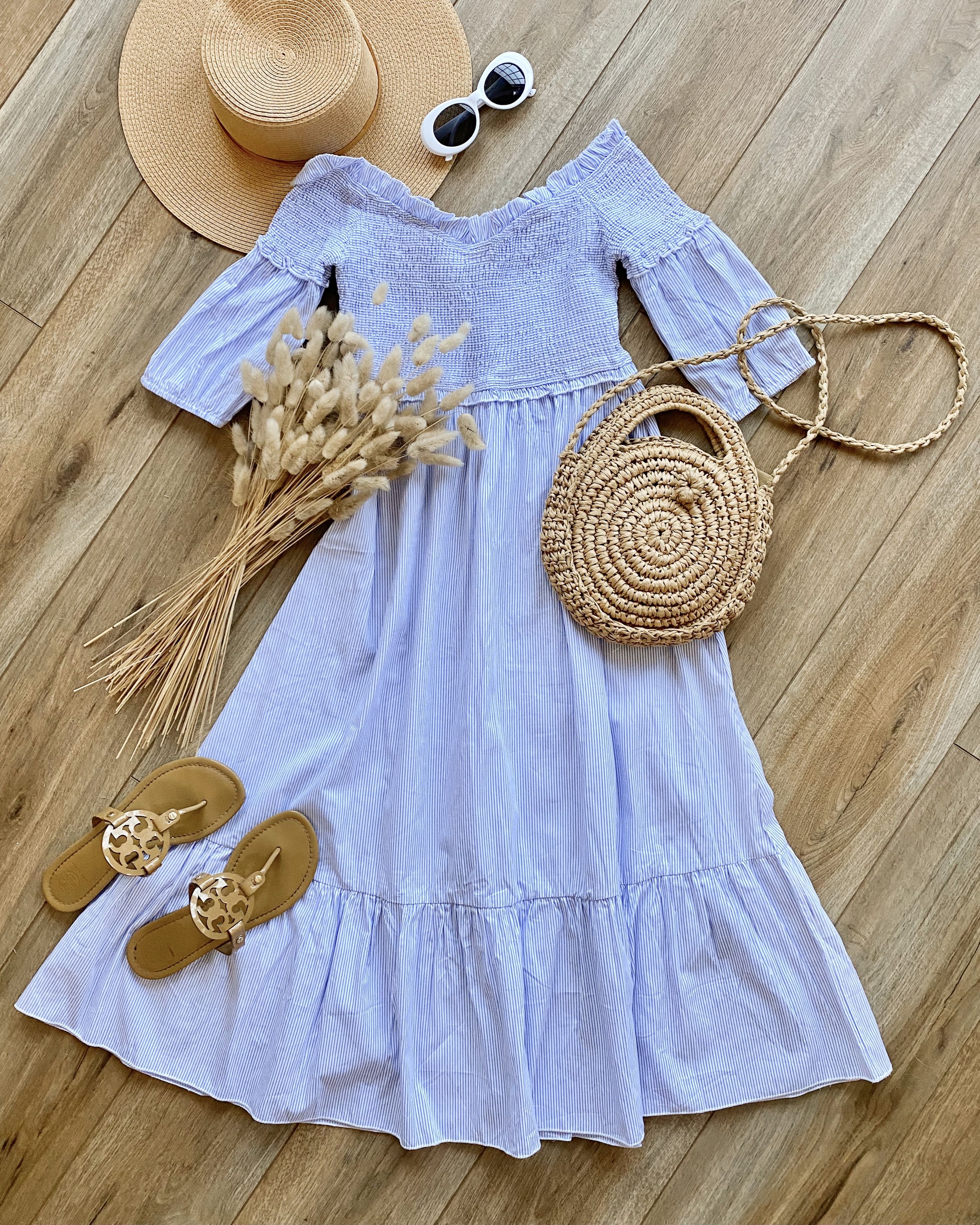 summer dresses, amazon fashion, amazon find, off the shoulder dress, gender reveal dress, baby shower dress