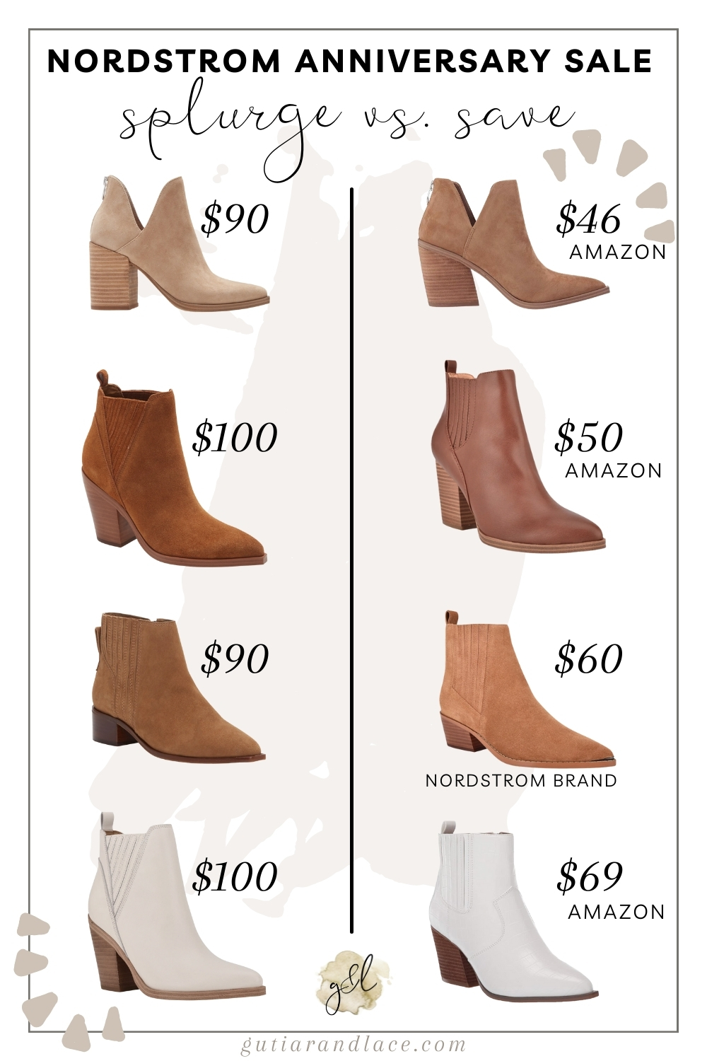 nordstrom anniversary sale dupes, nsale dupes, pointed toe booties, cognac booties, bootie dupes