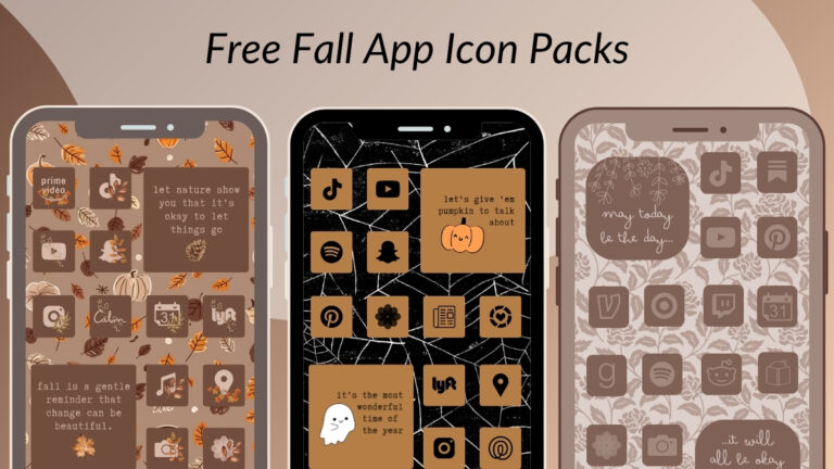 free fall app icons for iphone, android & ipad. free fall app icon packs. fall aesthetic app icons.