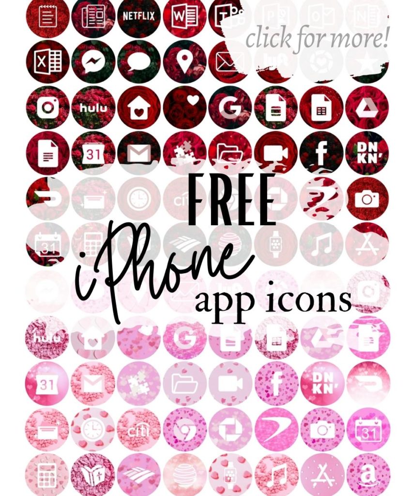 aesthetic app icons, widgets, free valentines day app icons
