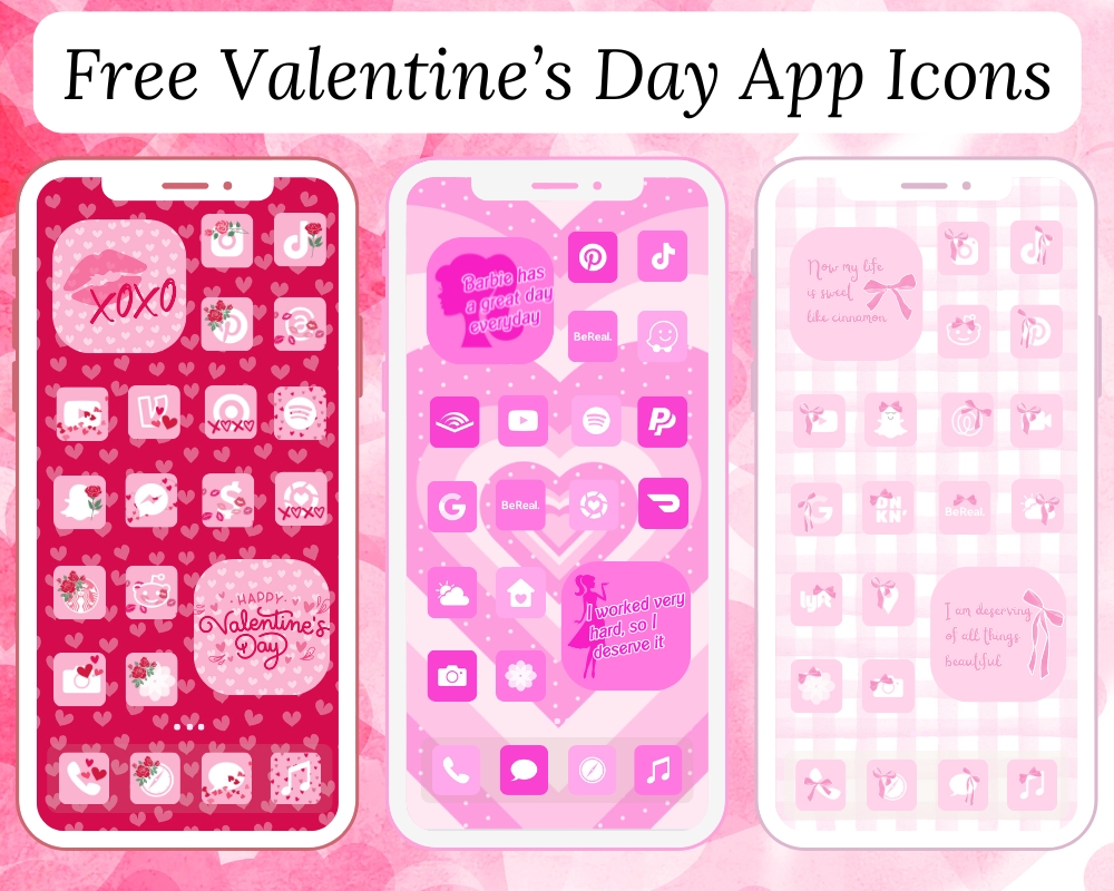 free valentine’s day app icon packs. valentine's day app icons. valentine's day phone aesthetic.