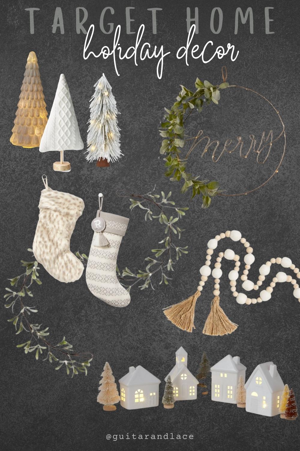 christmas decor, target christmas decor, holiday decor, christmas wreath, white christmas tree