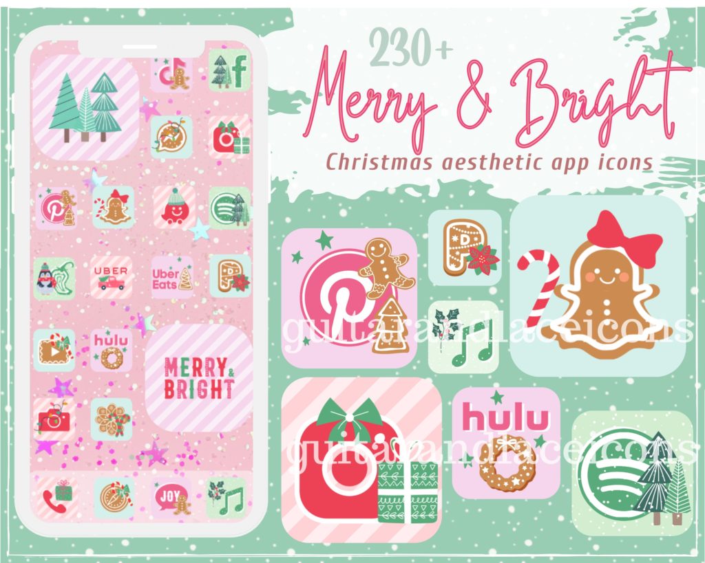 christmas app icons. bright christmas aesthetic