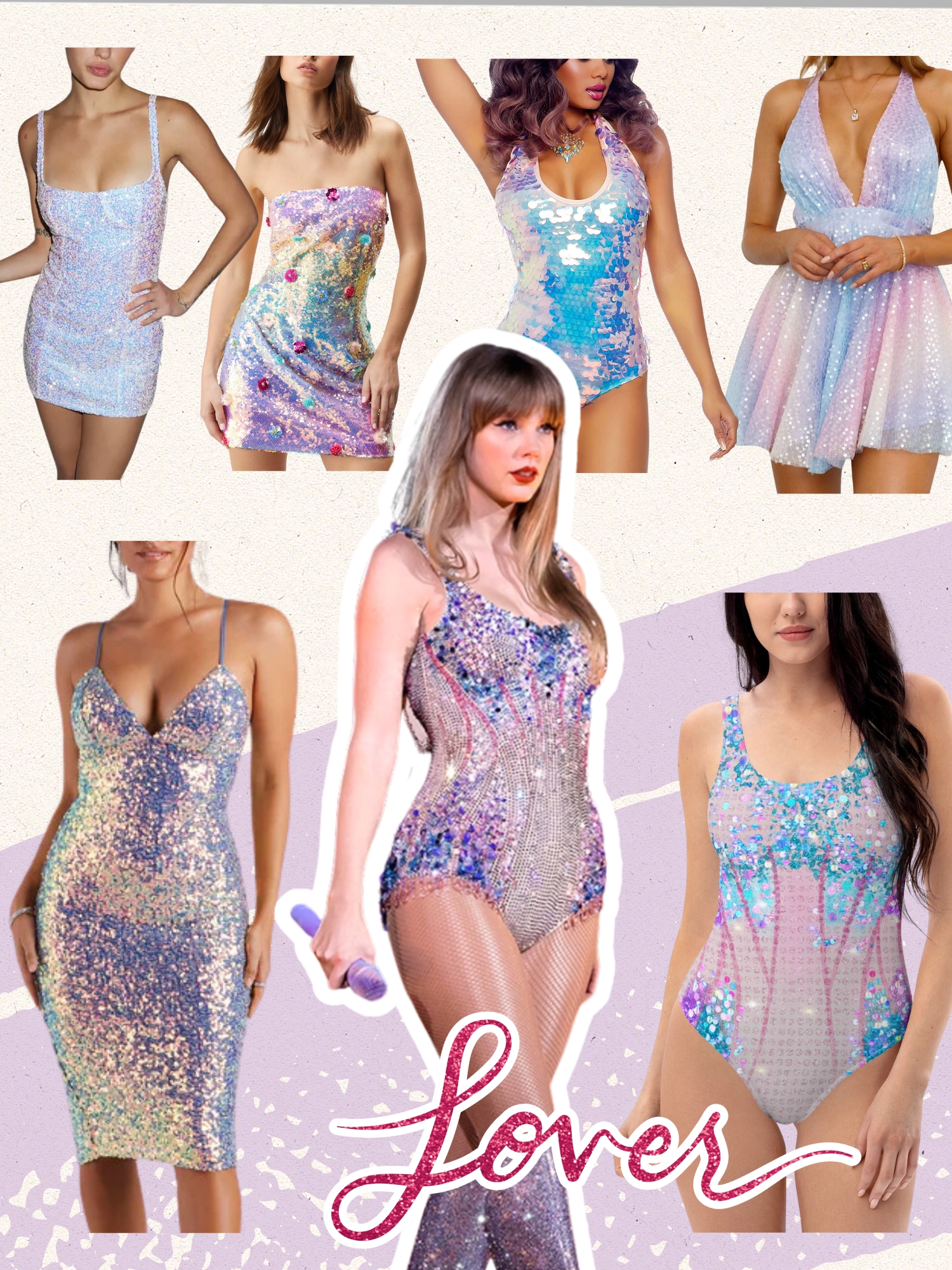 taylor swift eras tour outfits. lover sequin bodysuit. lover era outfit ideas.