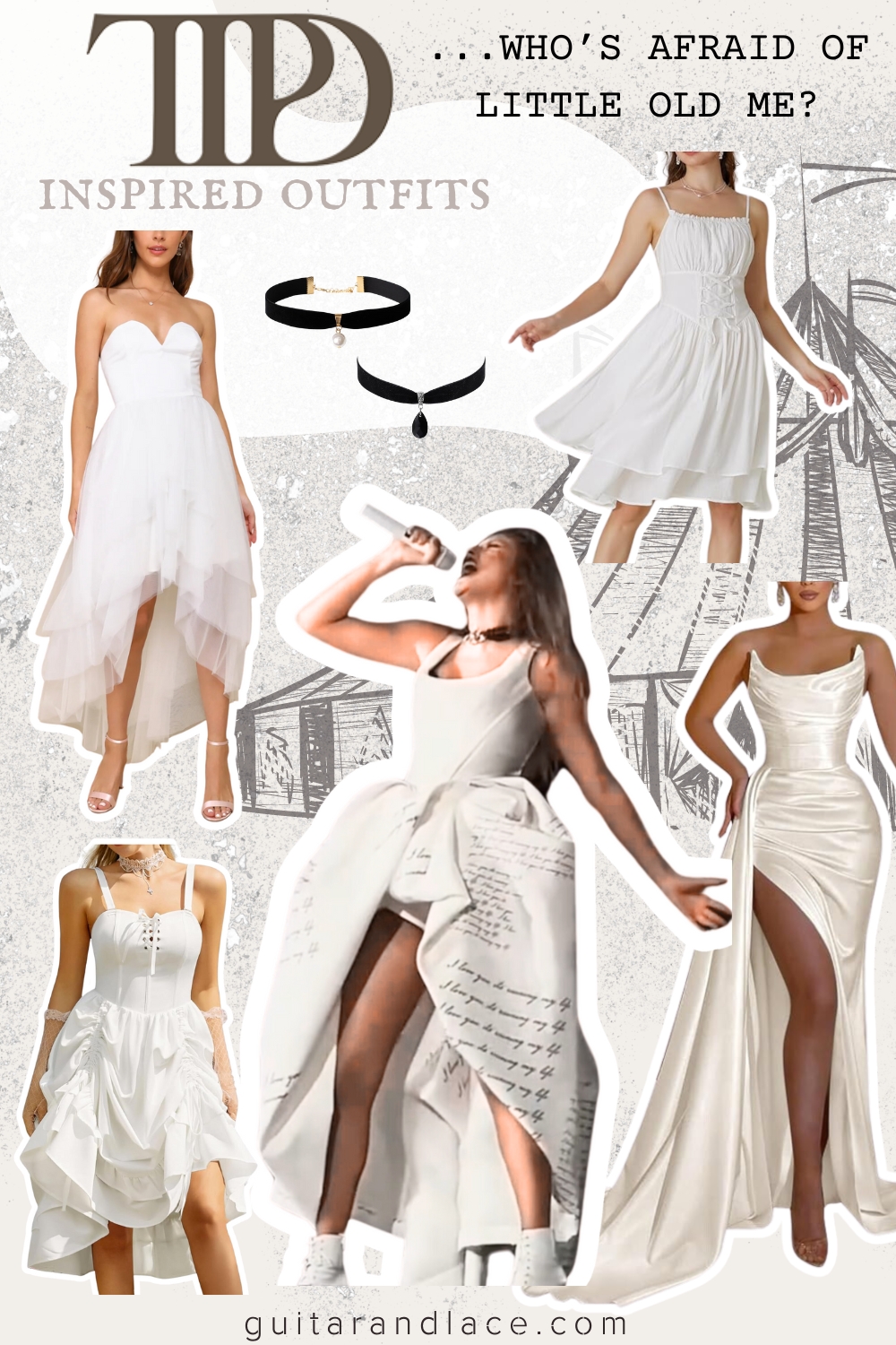 tortured poets department eras tour outfits. the tortured poets department eras tour looks. ttpd eras tour dress. who's afraid of little old me live dress.