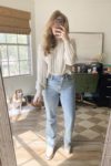 abercrombie 90s straight jean. abercrombie jeans guide. abercrombie 90s straight jean vs 90s relaxed jean. fall outfits. jeans. 90s jeans. straight leg jeans.