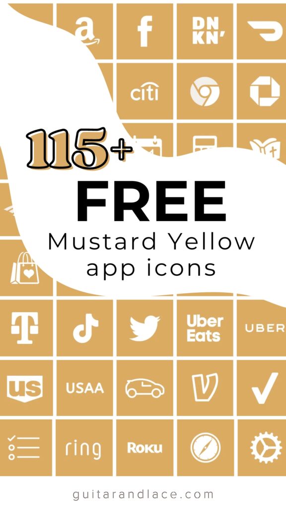 free mustard yellow app icons, free yellow app icons, free mustard app icon set, summer app icons