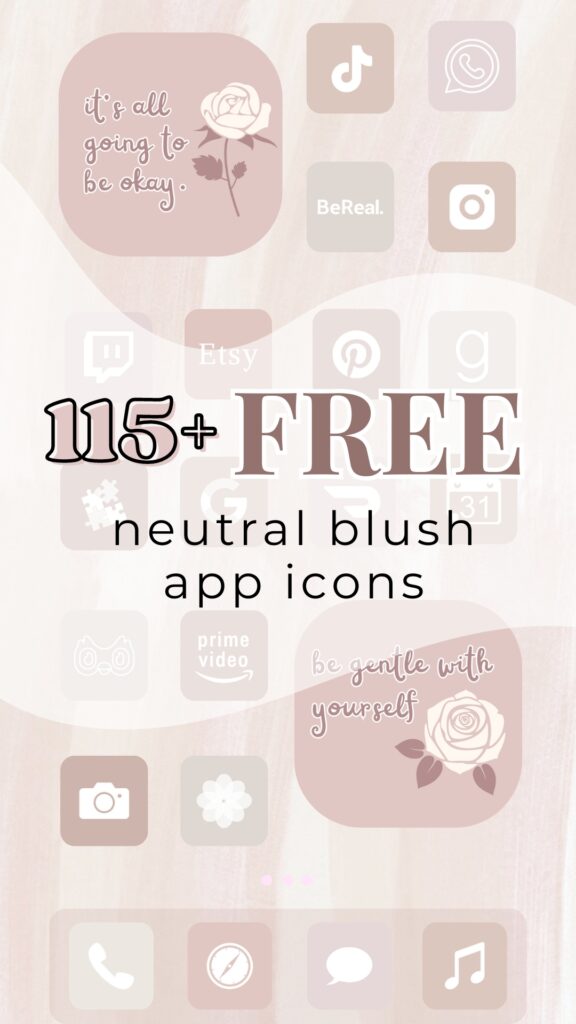 neutral blush app icon pack. free app icons. neutral app icon aesthetic. neutral app icon pack. blush pink app icons