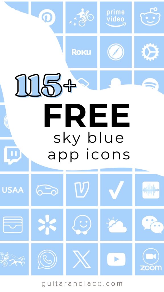 sky blue aesthetic app icons. blue aesthetic app icon set. app icons blue. free app icons. free app icon packs.