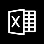 Microsoft Exel free black app icons