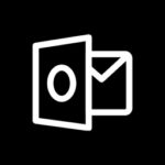 Microsoft Outlook free black app icons