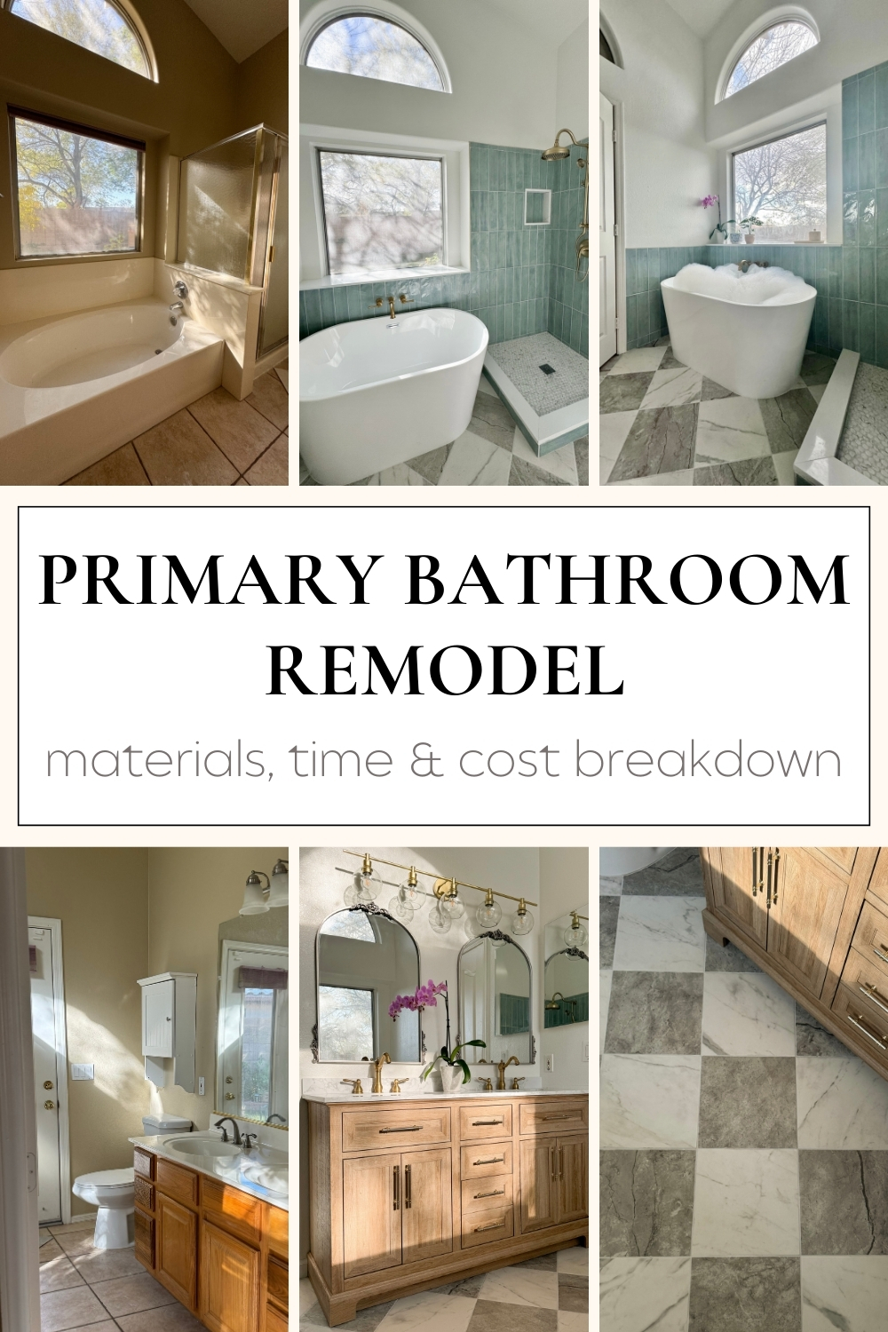 bathroom remodel ideas on a budget. small bathroom remodel ideas. standing tub ideas. checkerboard tile bathroom.