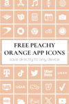 free peach orange app icons for your phone (5) free pastel peach app icons. free peachy orange app icons.