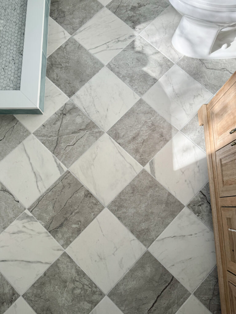 grey and white checkered floor checkerboard tile, grey and white marble checkered tile, checkerboard flooring, diamond checker flooring