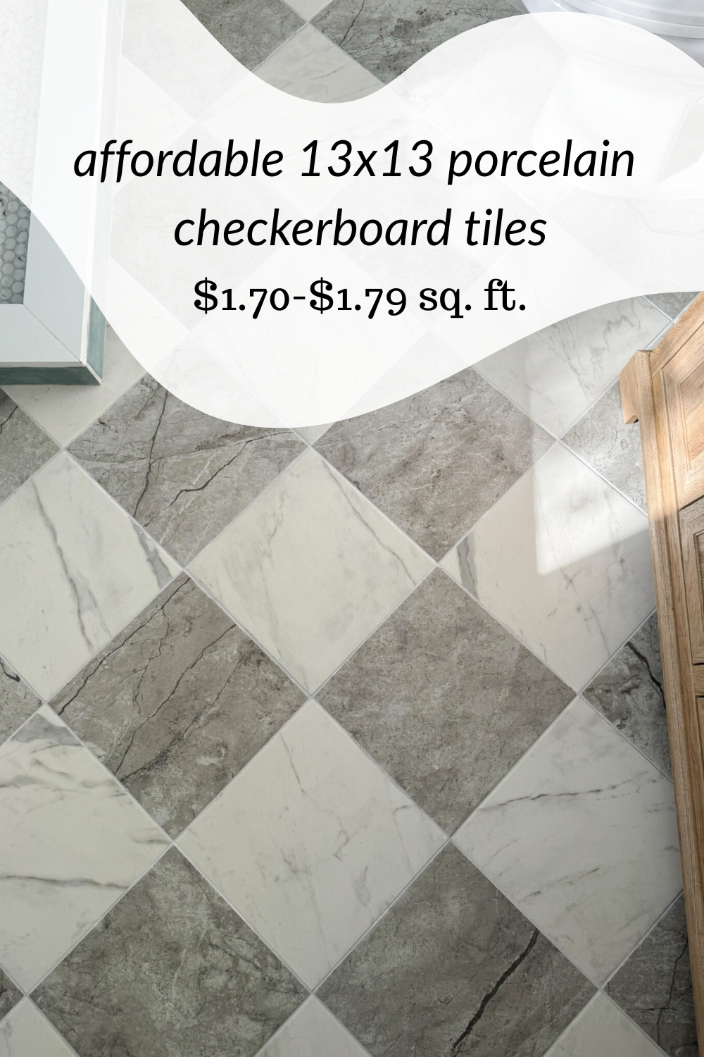 checkerboard floor. checkerboard tile floor. checkered tile floor. affordable checkerboard tile. checkerboard porcelain tile. bathroom with checkerboard floor.
