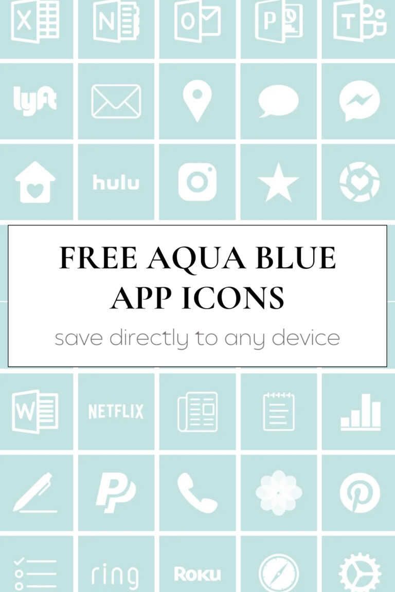 free aqua blue app icons. free app icon set. aesthetic app icons.