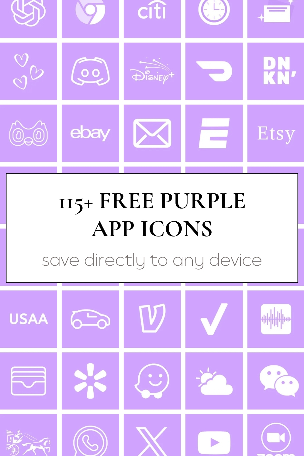 Free Purple App Icons for iPhone, Android & More