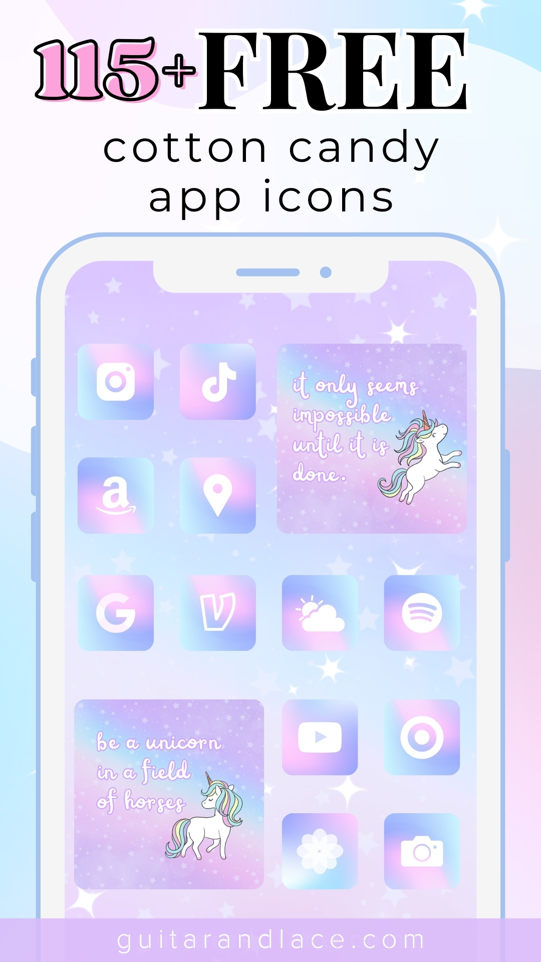 free app icons for ipad. free aesthetic app icons for phone. unicorn aesthetic app icons. unicorn app icons. cotton candy aesthetic app icons. free app icon packs. summer app icons.