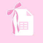 Google sheets free pink bow app icons