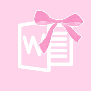 Microsoft Word free pink bow app icons | guitar & lace