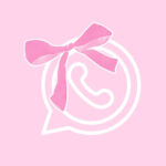 Whatsapp free pink bow app icons