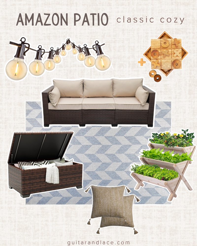 patio decor from amazon. small patio ideas. classic patio decor. patio sofa. patio furniture. patio storage coffee table. raised garden bed. patio lights.