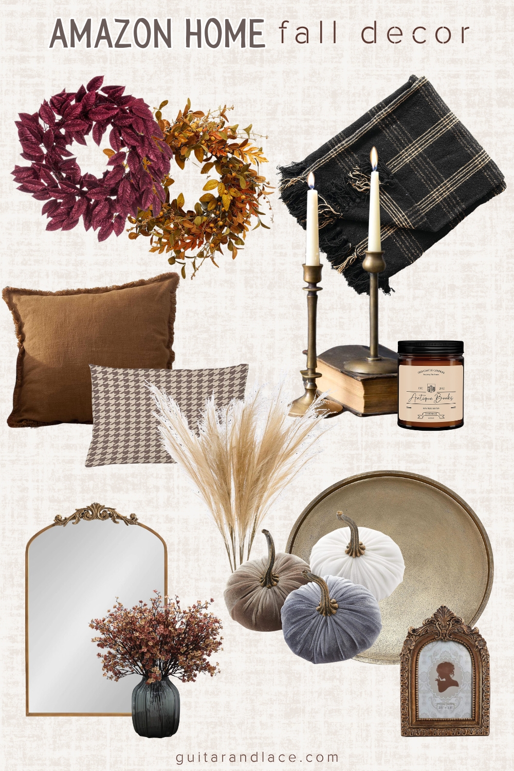 amazon fall decor. amazon home. fall decor ideas. fall living room decor. velvet pumpkin decor. cozy fall decor