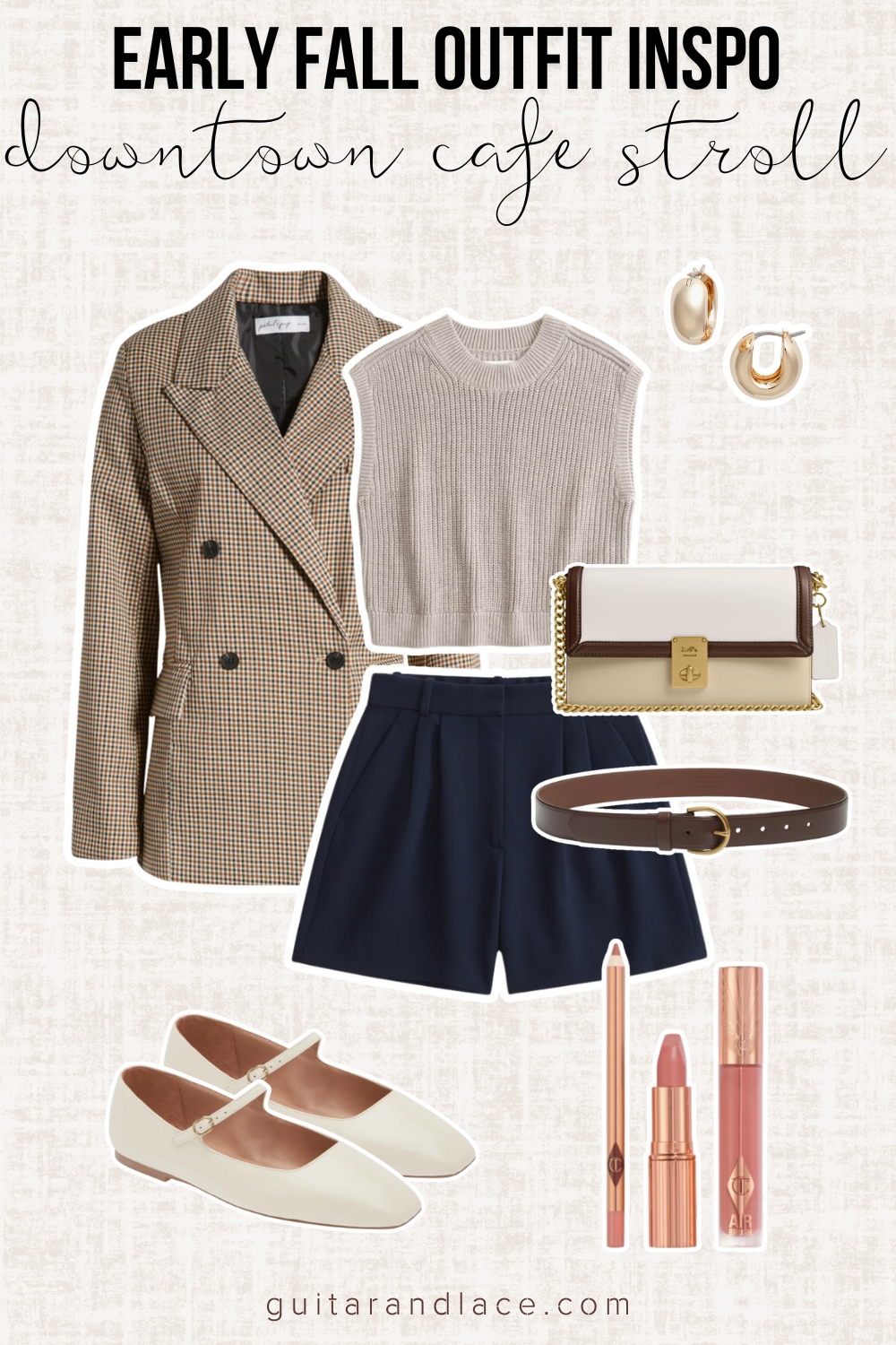 fall outfit ideas 2024. Fall Fashion Trends 2024. nordstrom anniversary sale try on 2024. nordstrom anniversary sale outfits. trouser shorts with sleeveless sweater. white mary jane flats. plaid blazer jacket. 