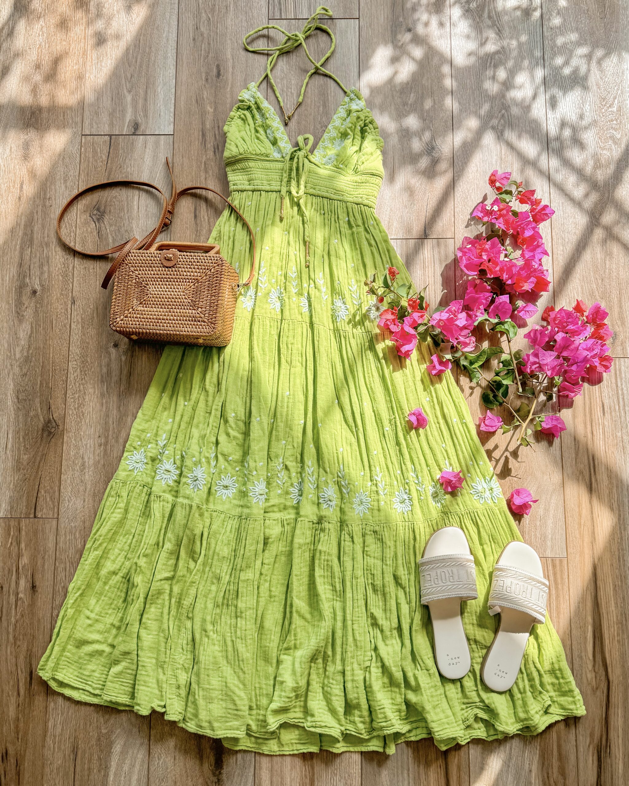 lime green dress. summer outfits 2024. summer fashion. maxi dress.