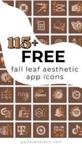 fall themed aesthetic app icons | guitar & lace