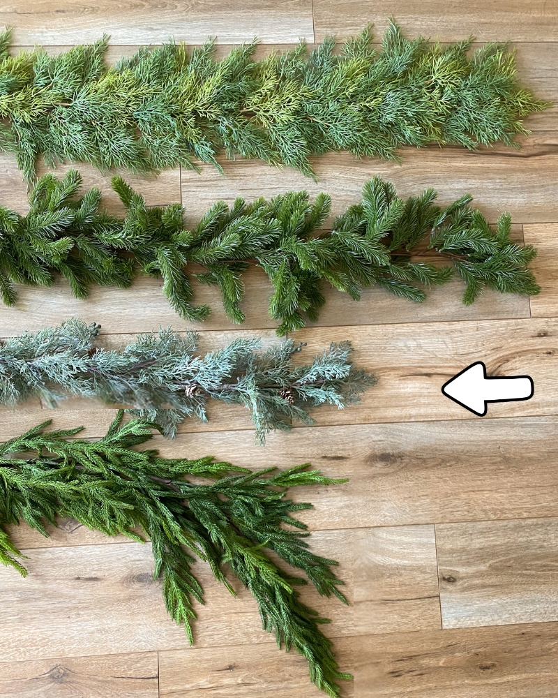 Faux Cedar and Berry Christmas Holiday Garland. christmas garland on dinging table. faux christmas garland review.