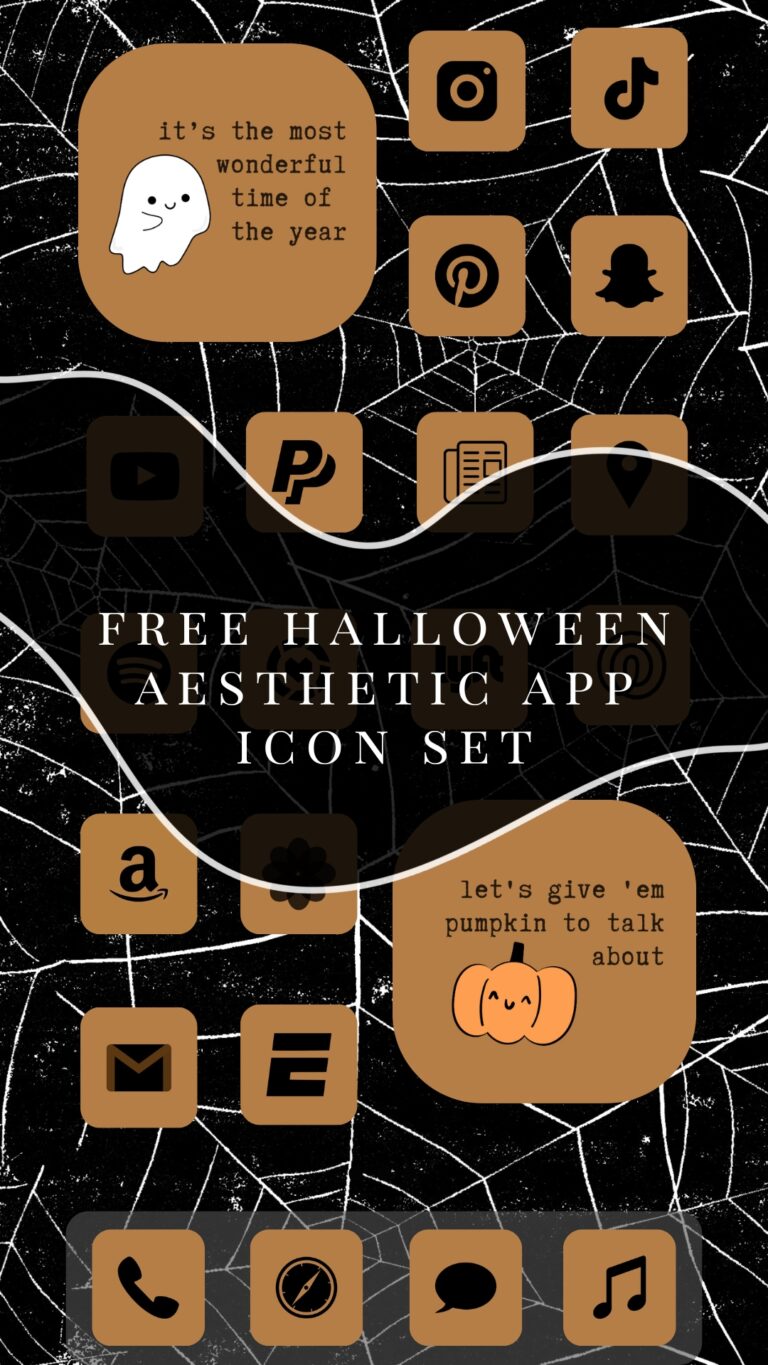 free halloween aesthetic app icons. halloween phone background. halloween phone wallpaper.