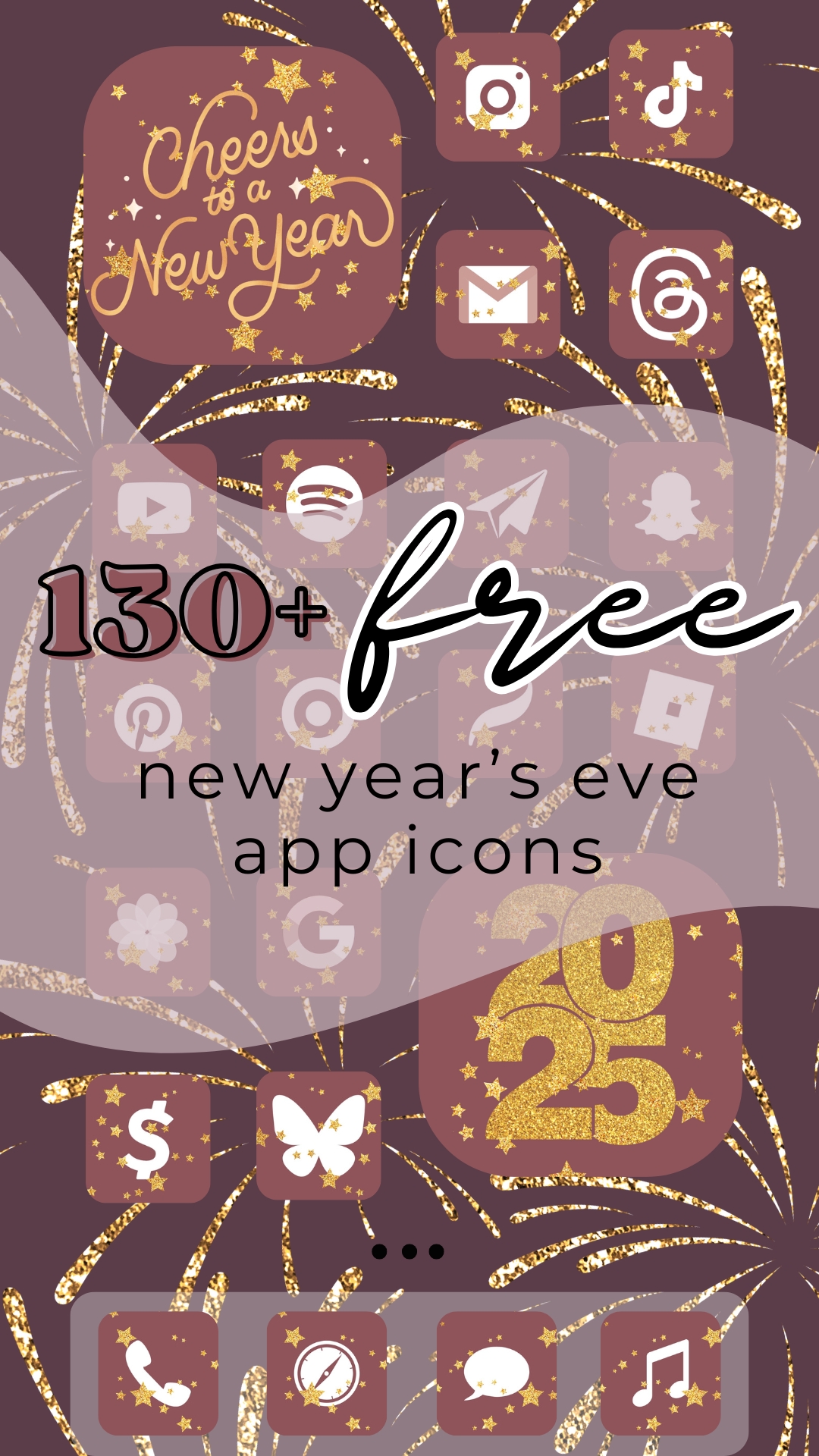 free new year's eve aesthetic app icons. free new year's eve app icons. new years widgets. free new years app icons. free app icon packs