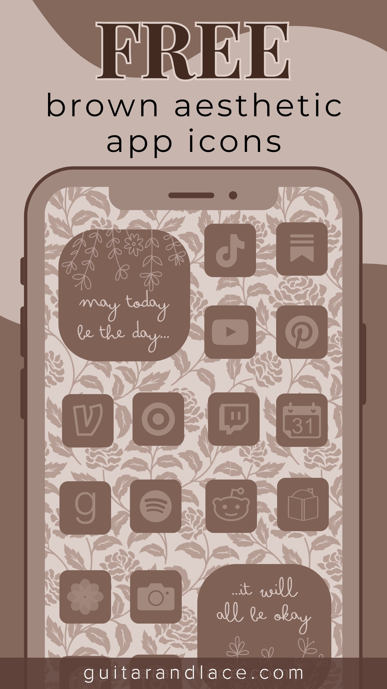 free brown aesthetic app icons. brown app icons for iphone, android, ipad. brown app icon pack. free brown app icons. neutral app icons
