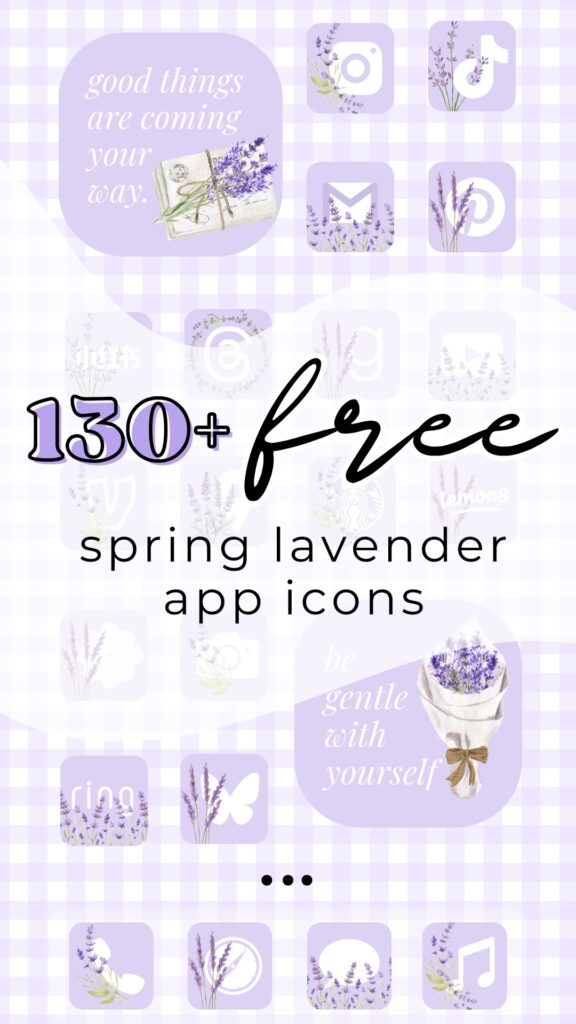 free lavender spring app icons. free lavender app icons for your phone. spring aesthetic app icons.