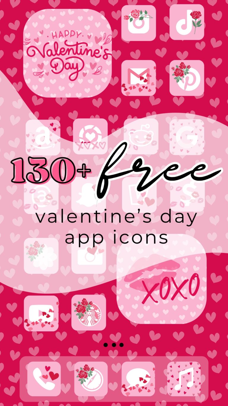 free valentine's day app icons. pink heart app icons. valentine app icons. valentine's day phone background. valentine's day app icon set.