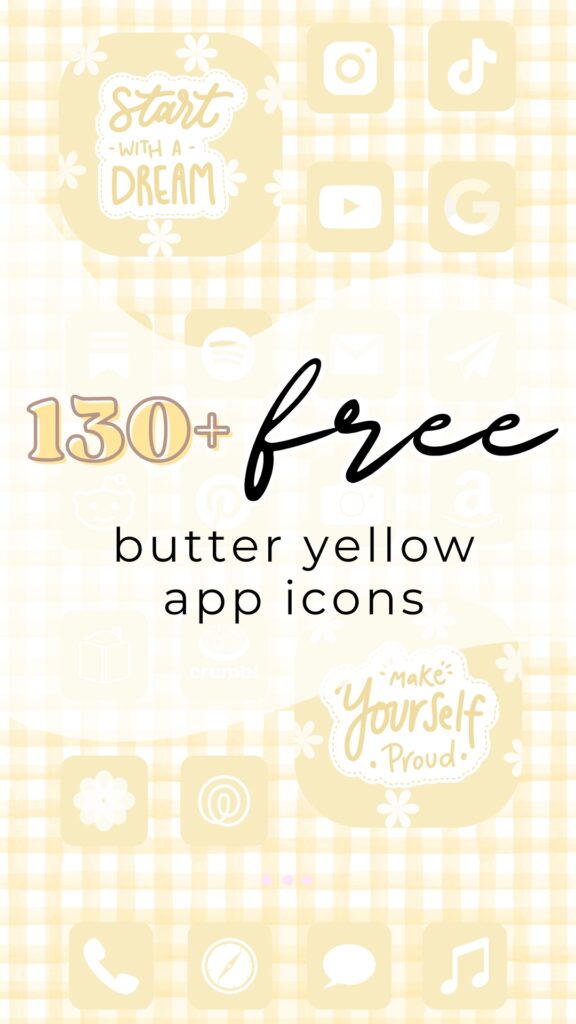 free butter yellow app icons. butter yellow aesthetic. butter yellow phone background.